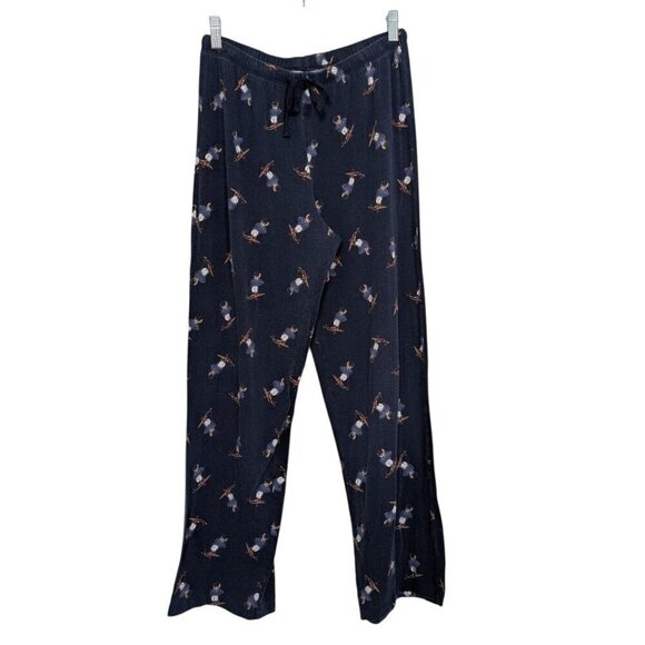 Ralph Lauren Skiing Polo Bear PJ Pants Mens Size Small Blue Elastic Waist Sleep - Picture 1 of 12